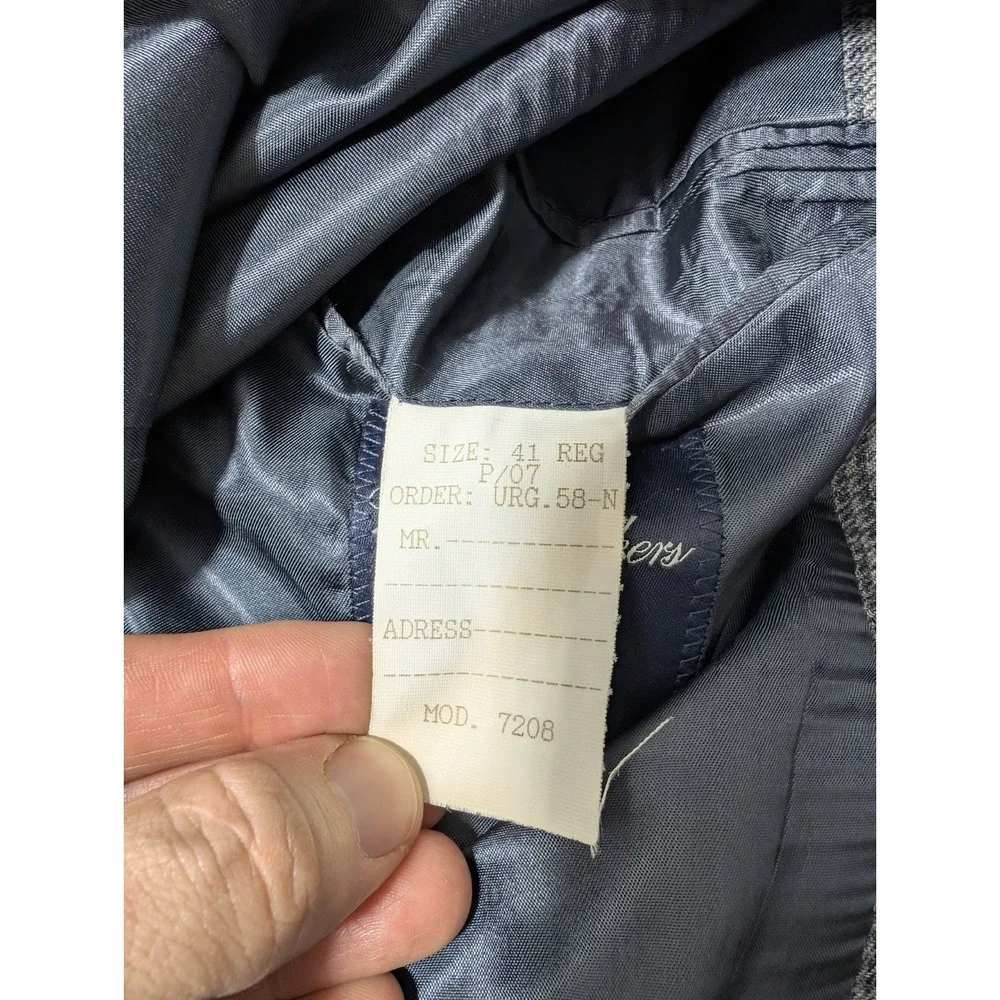 Brooks Brothers Men's 41R Wool/Silk Blazer Blue/Gray Houndstooth  Sports‎ Coat